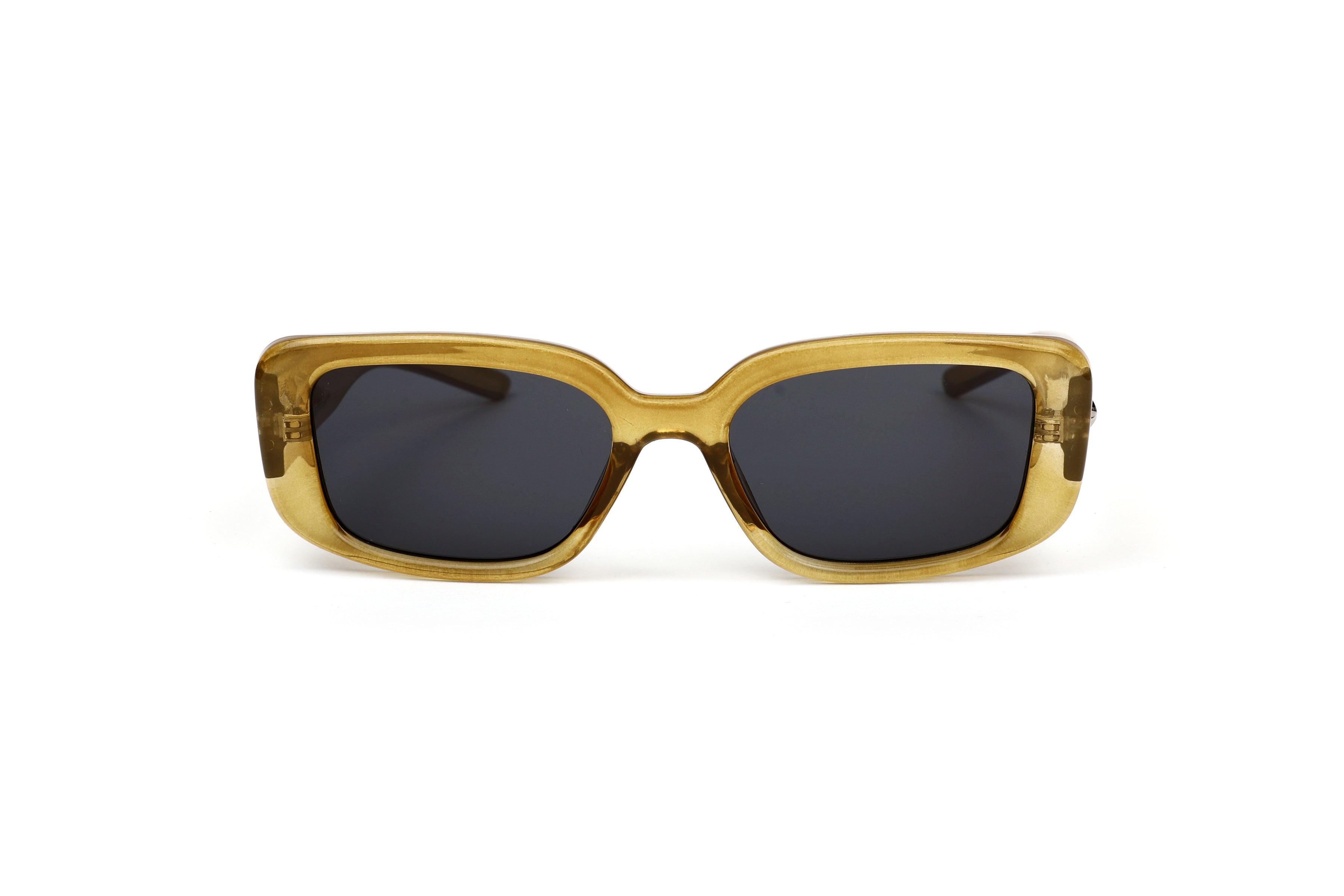 Olive Retro Rectangular Sunglasses