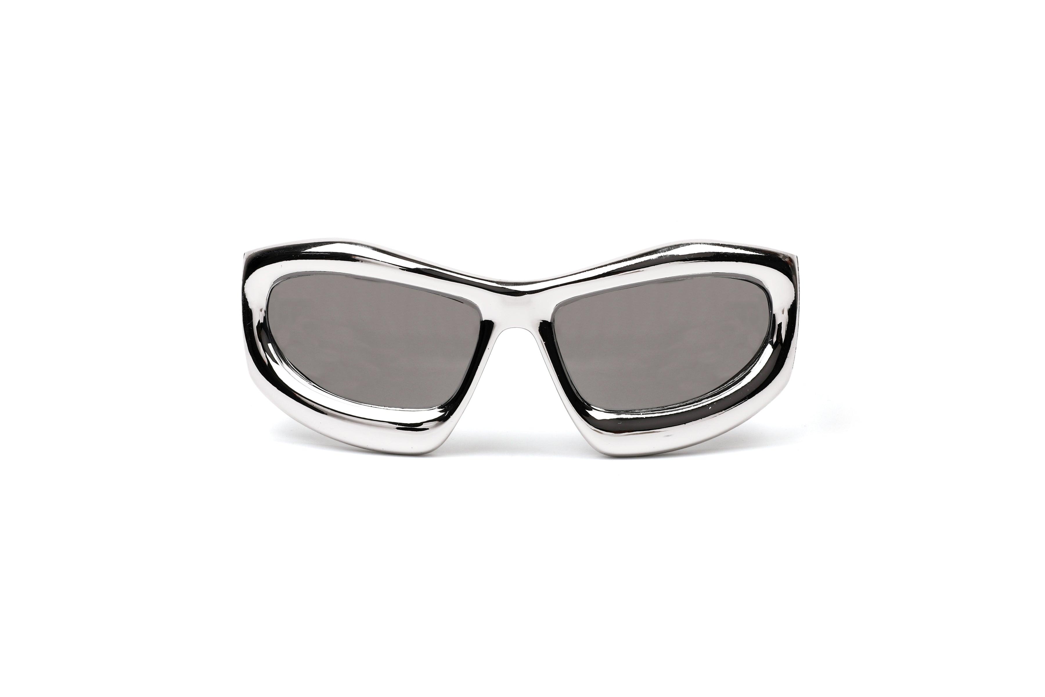 Metallic Sliver Bubble Sunglasses