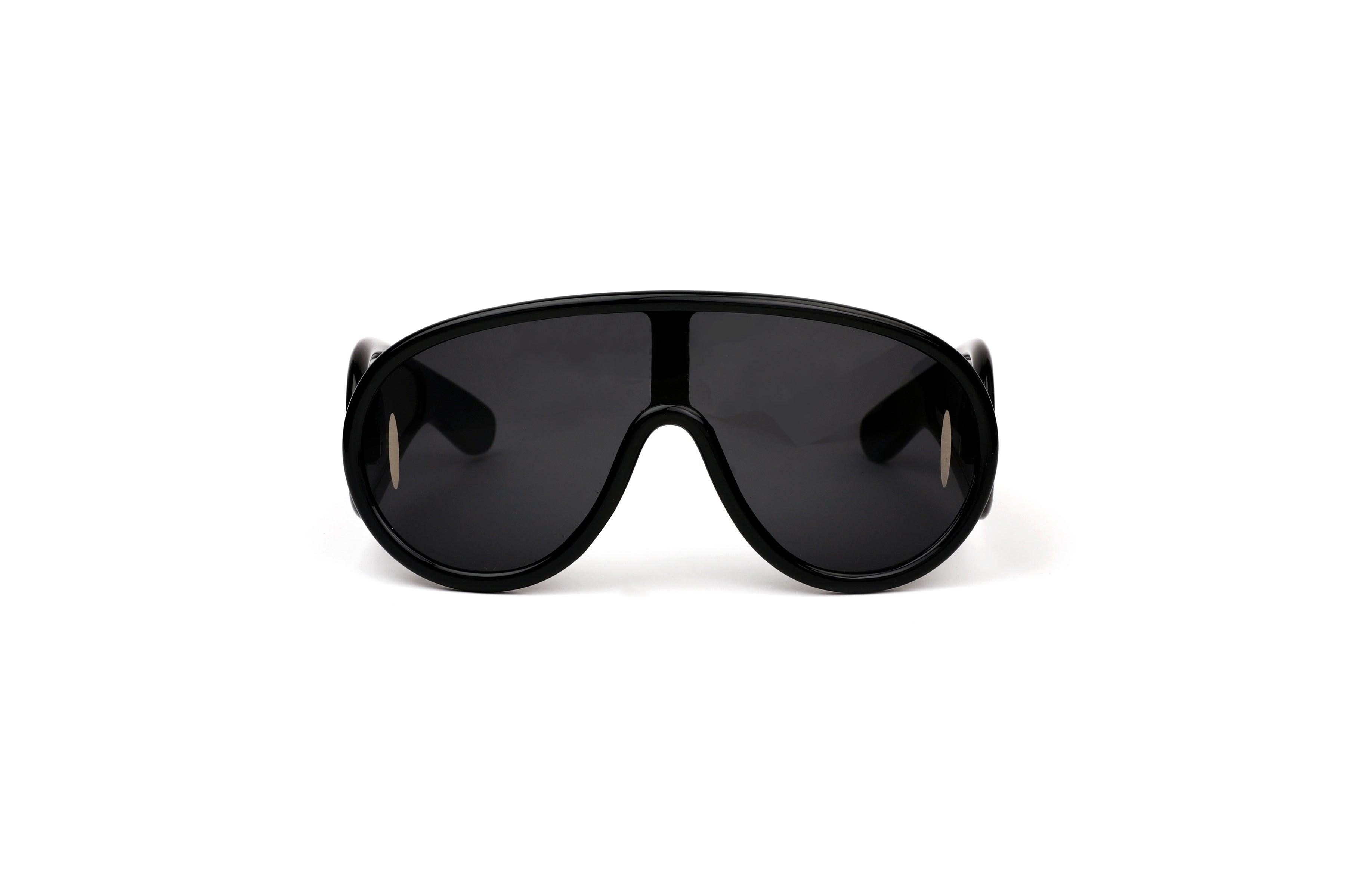 Dramatic Wrap-Around Shield Sunglasses