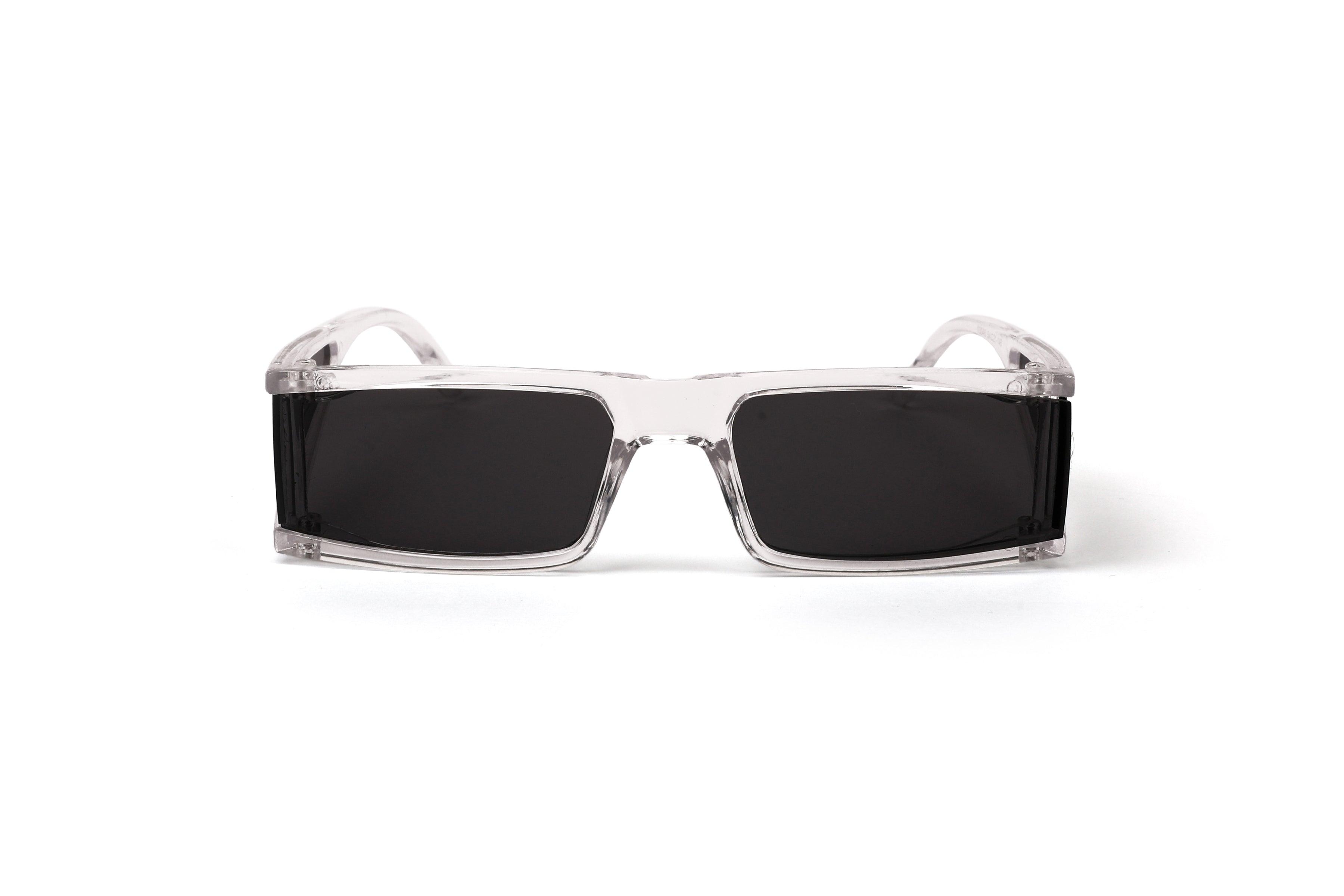 Futuristic Rectangular Sunglasses with Side Panels