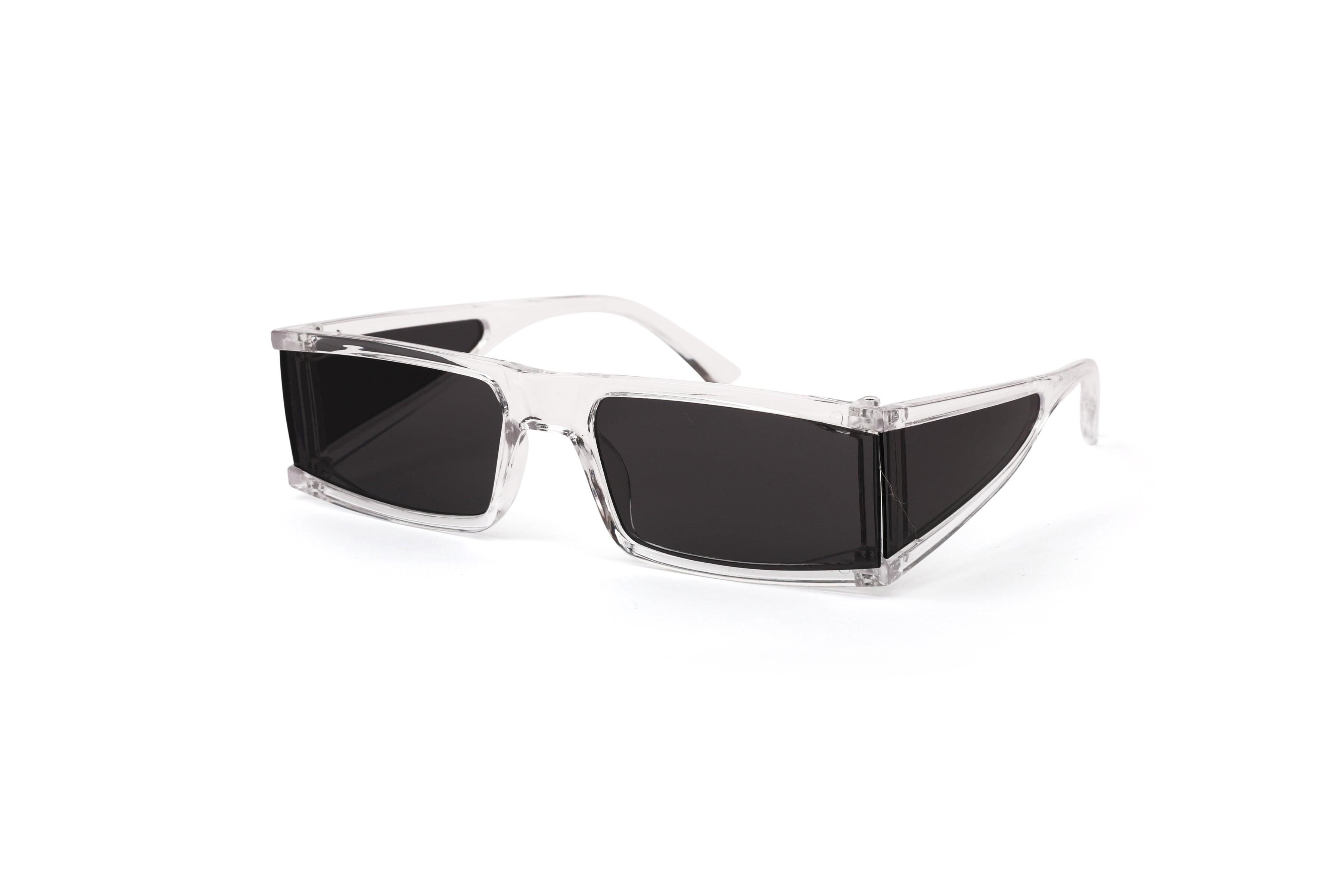 Futuristic Rectangular Sunglasses with Side Panels
