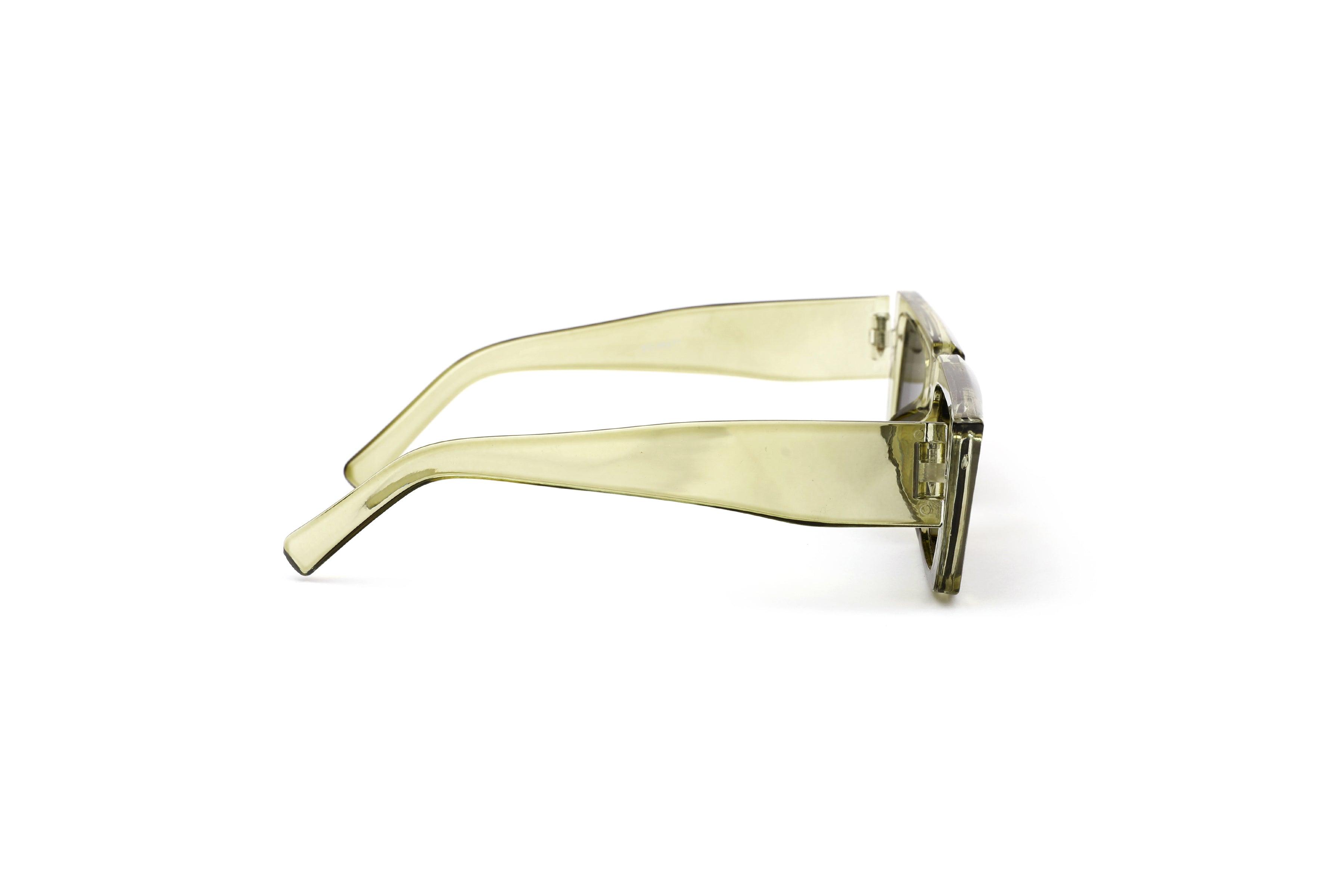 Smoke Olive Green Acetate Square Sunglasses