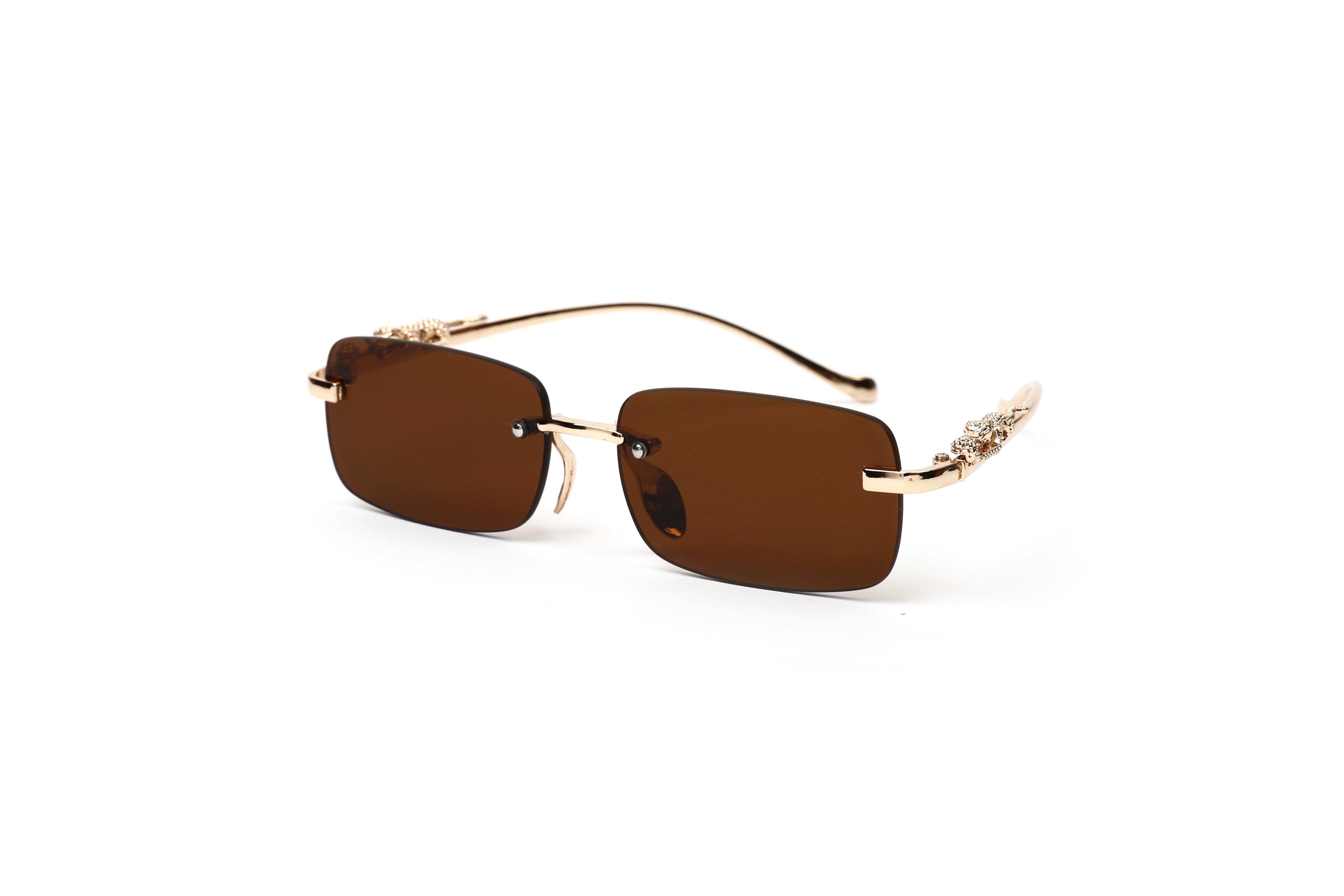RIMLESS ROAR-Brown Sunglasses