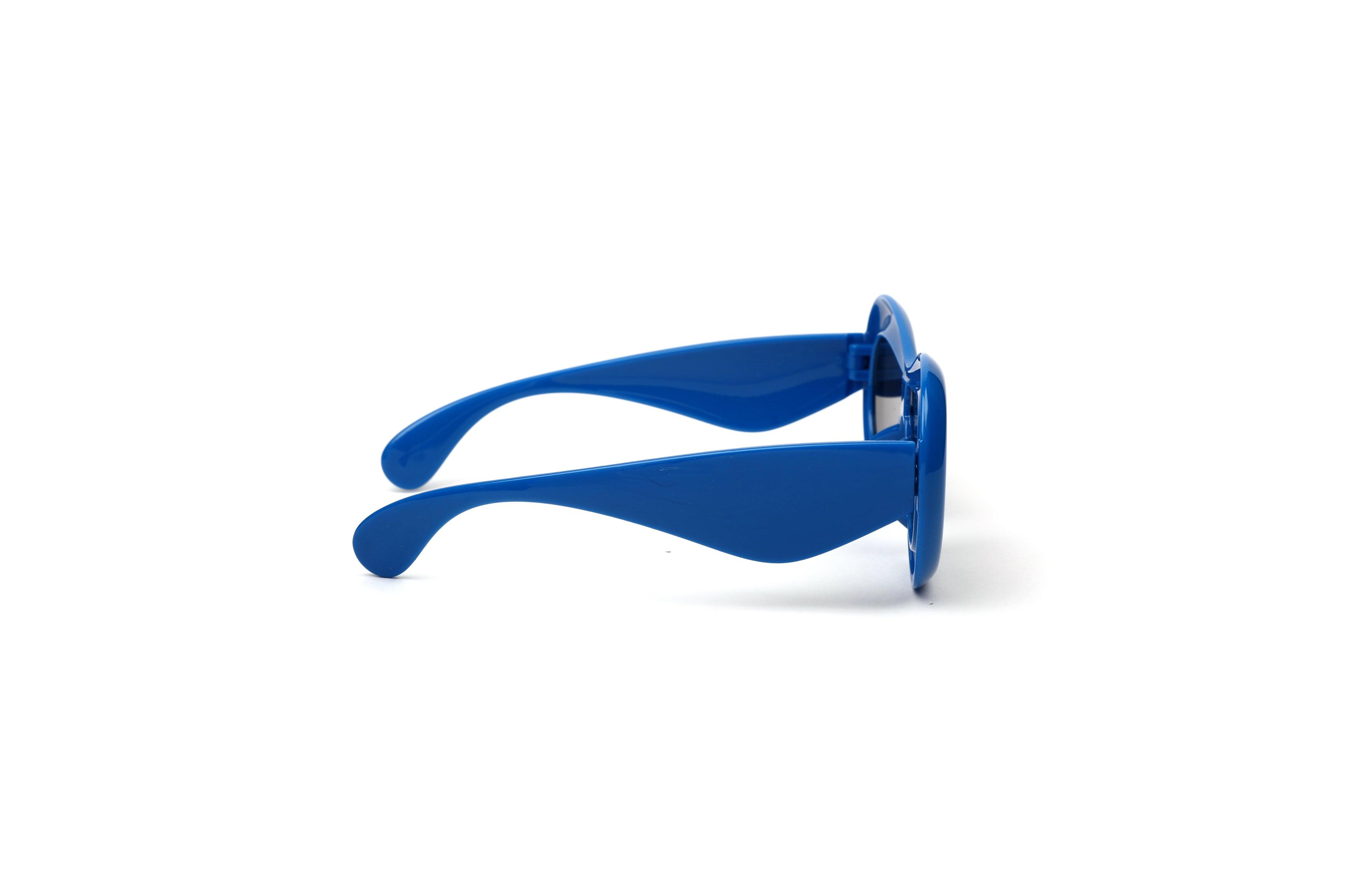 Bubble Uni Sunglasses - Unique Bubble Frame Design in Vibrant Blue with Dark Lens