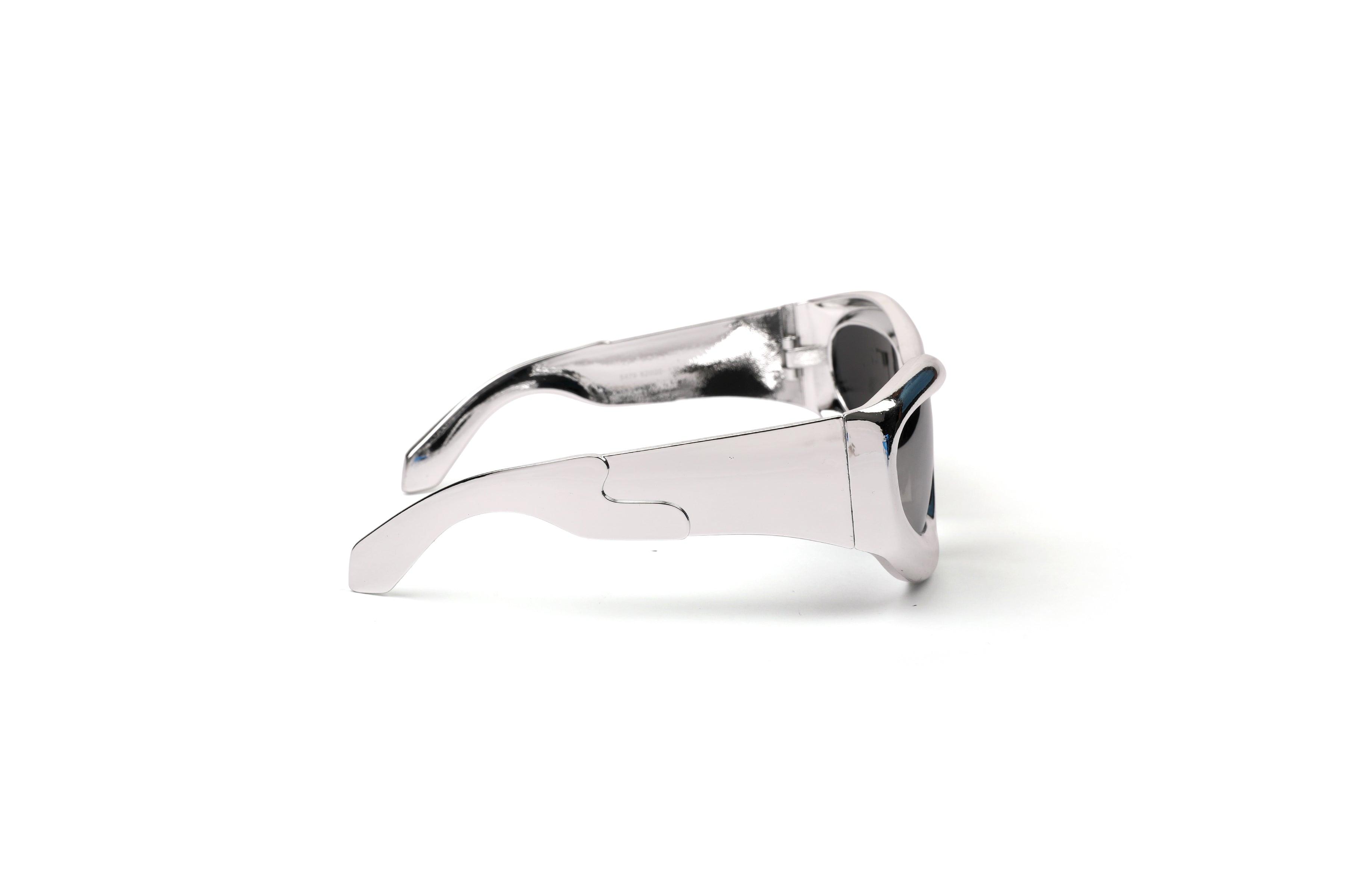 Metallic Sliver Bubble Sunglasses