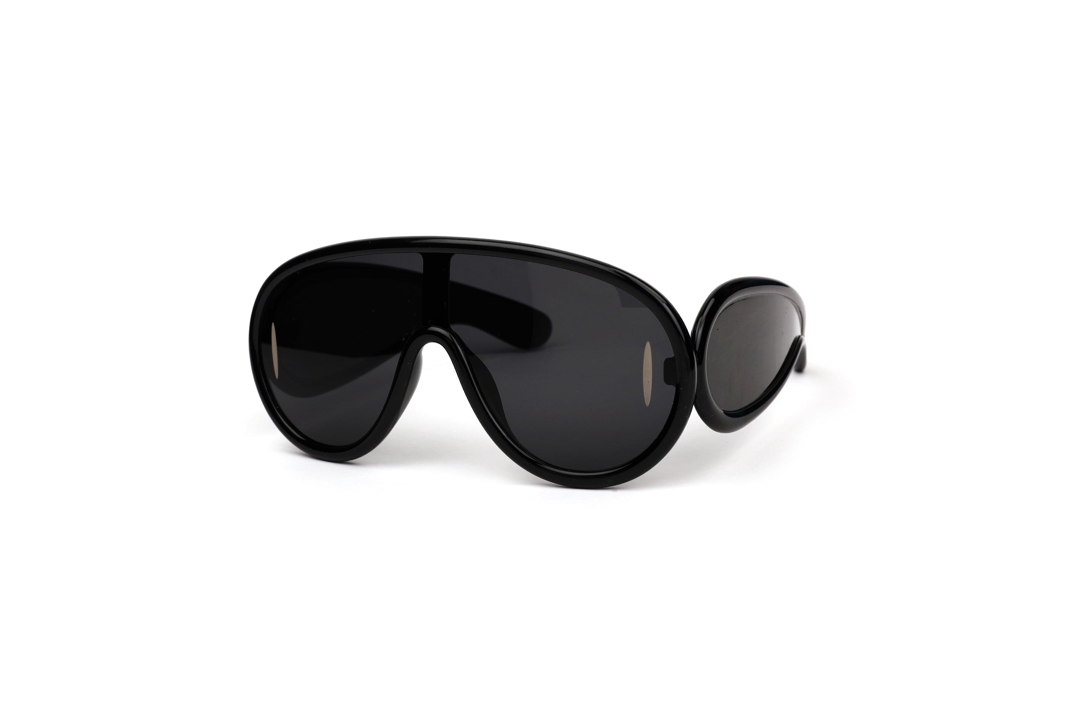 Dramatic Wrap-Around Shield Sunglasses
