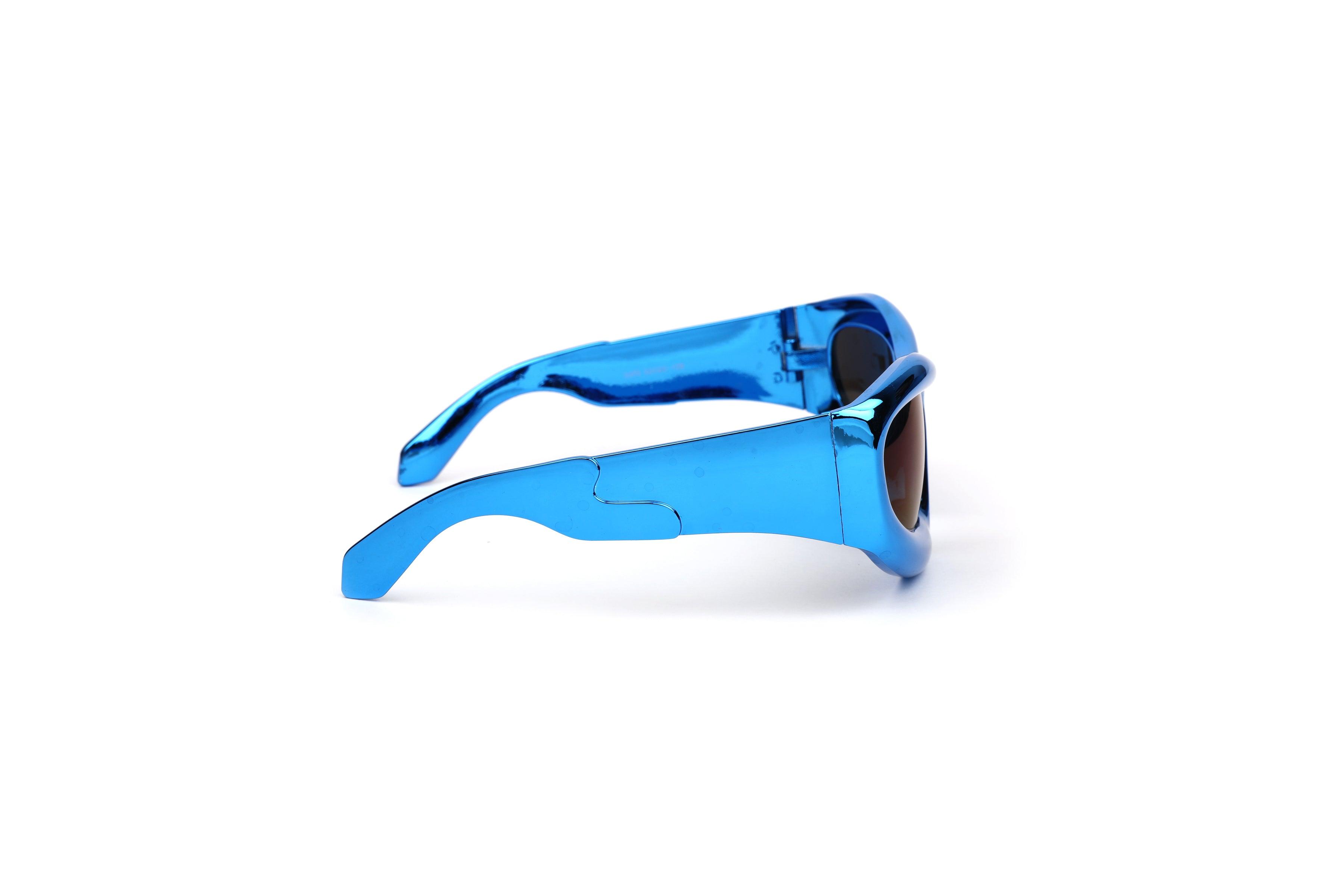 Metallic Blue Bubble Sunglasses