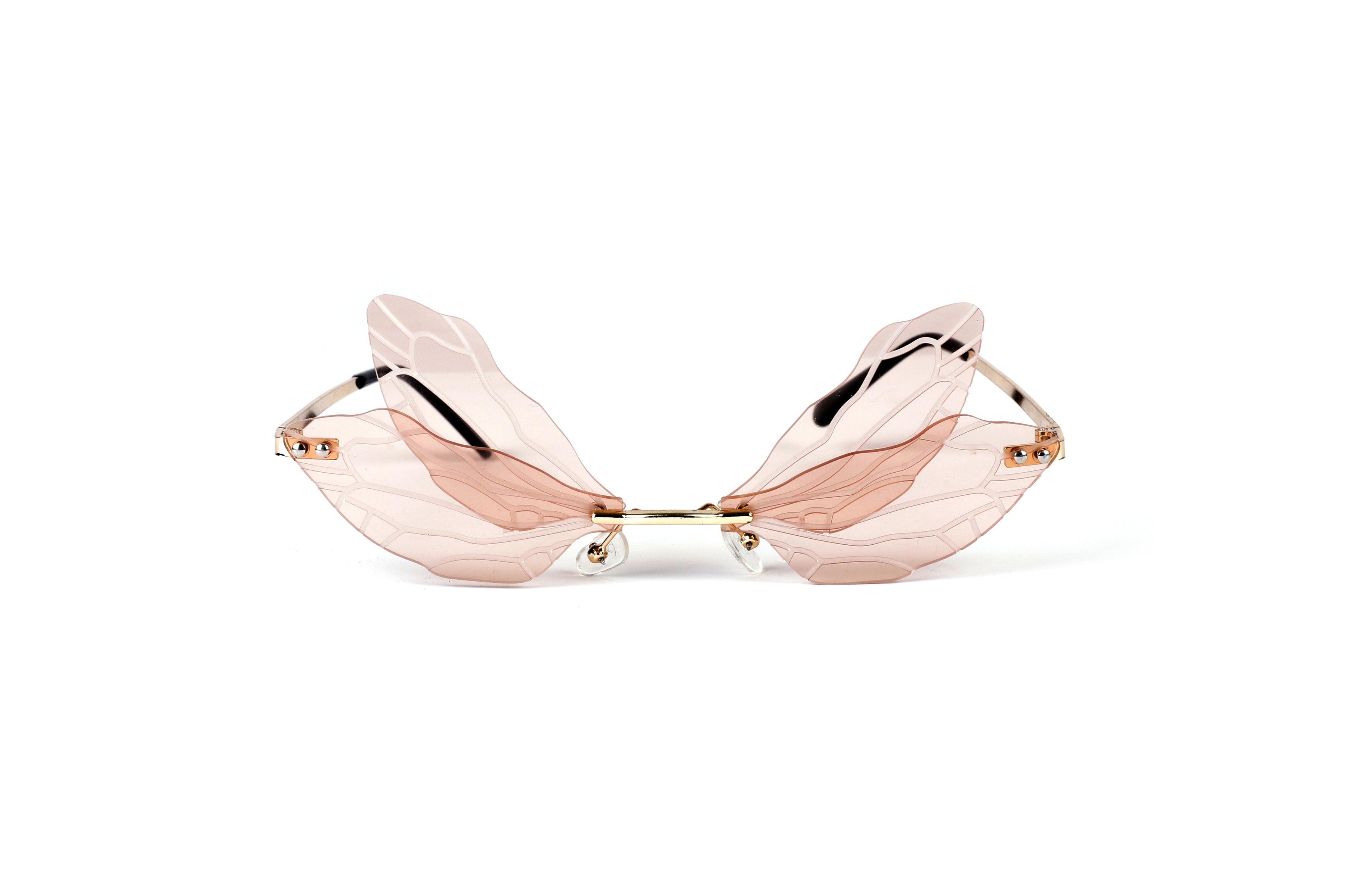 WINGED DIVA-PEACH SUNGLASSES