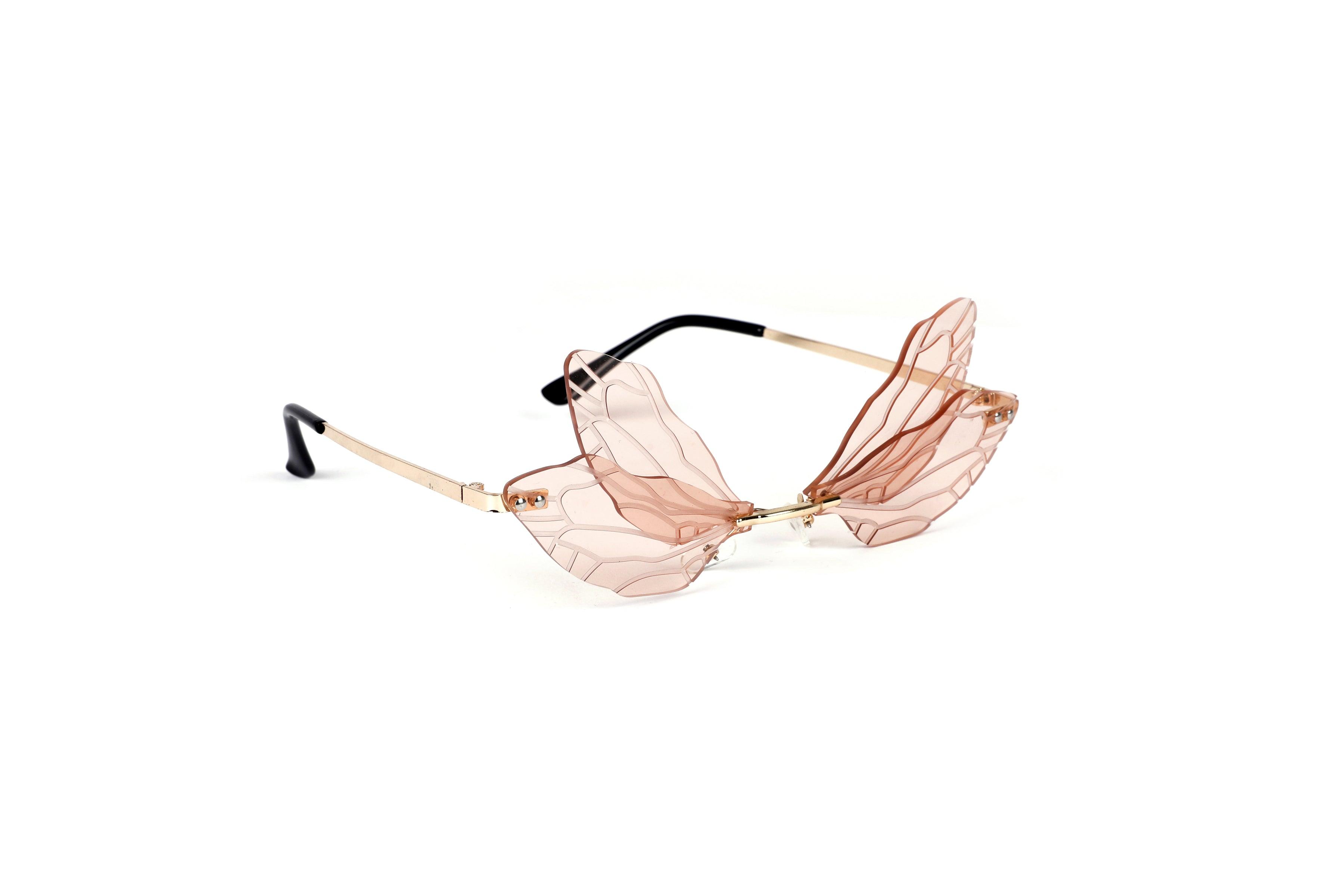 WINGED DIVA-PEACH SUNGLASSES