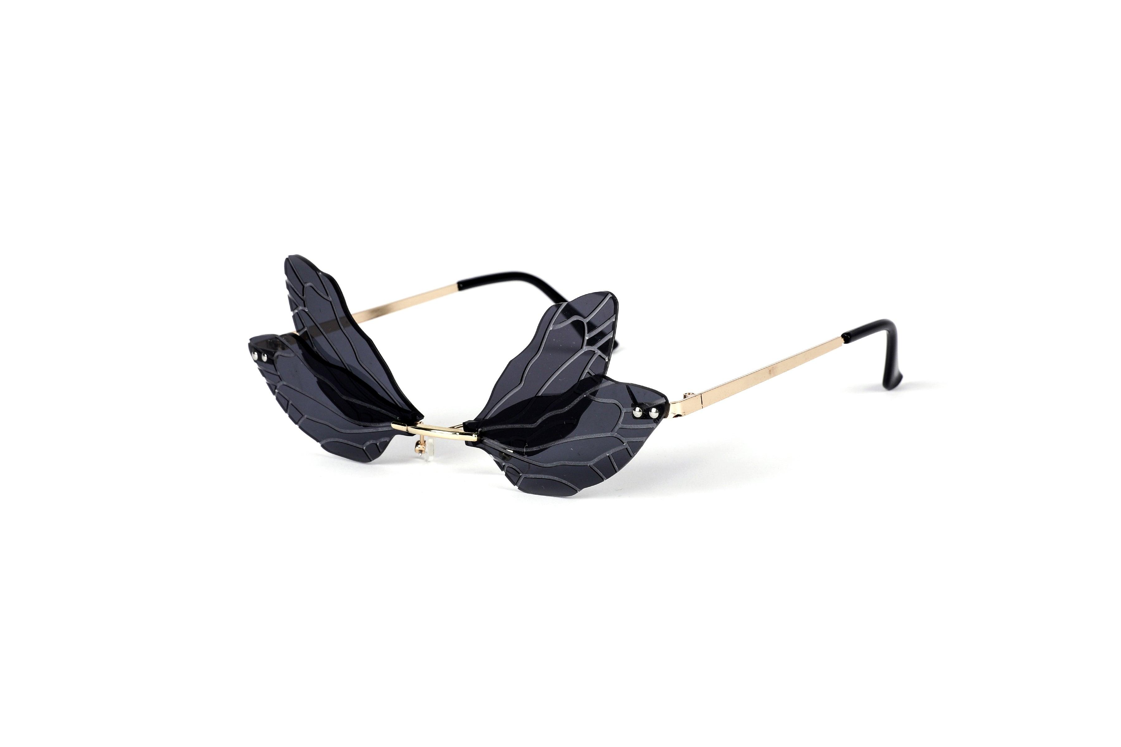 WINGED DIVA-Black SUNGLASSES