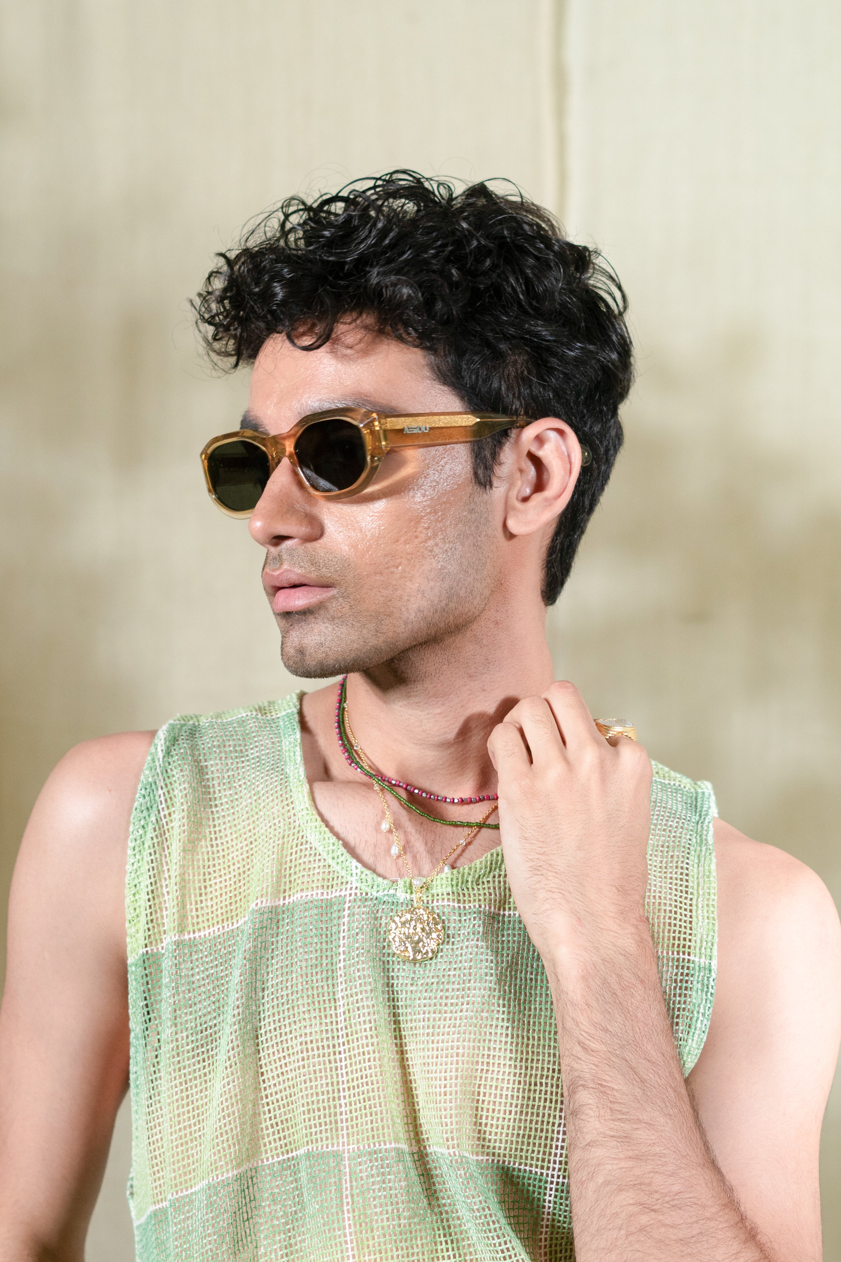Obsidian Cut-Yellow Vintage Luxury Sunglasses.