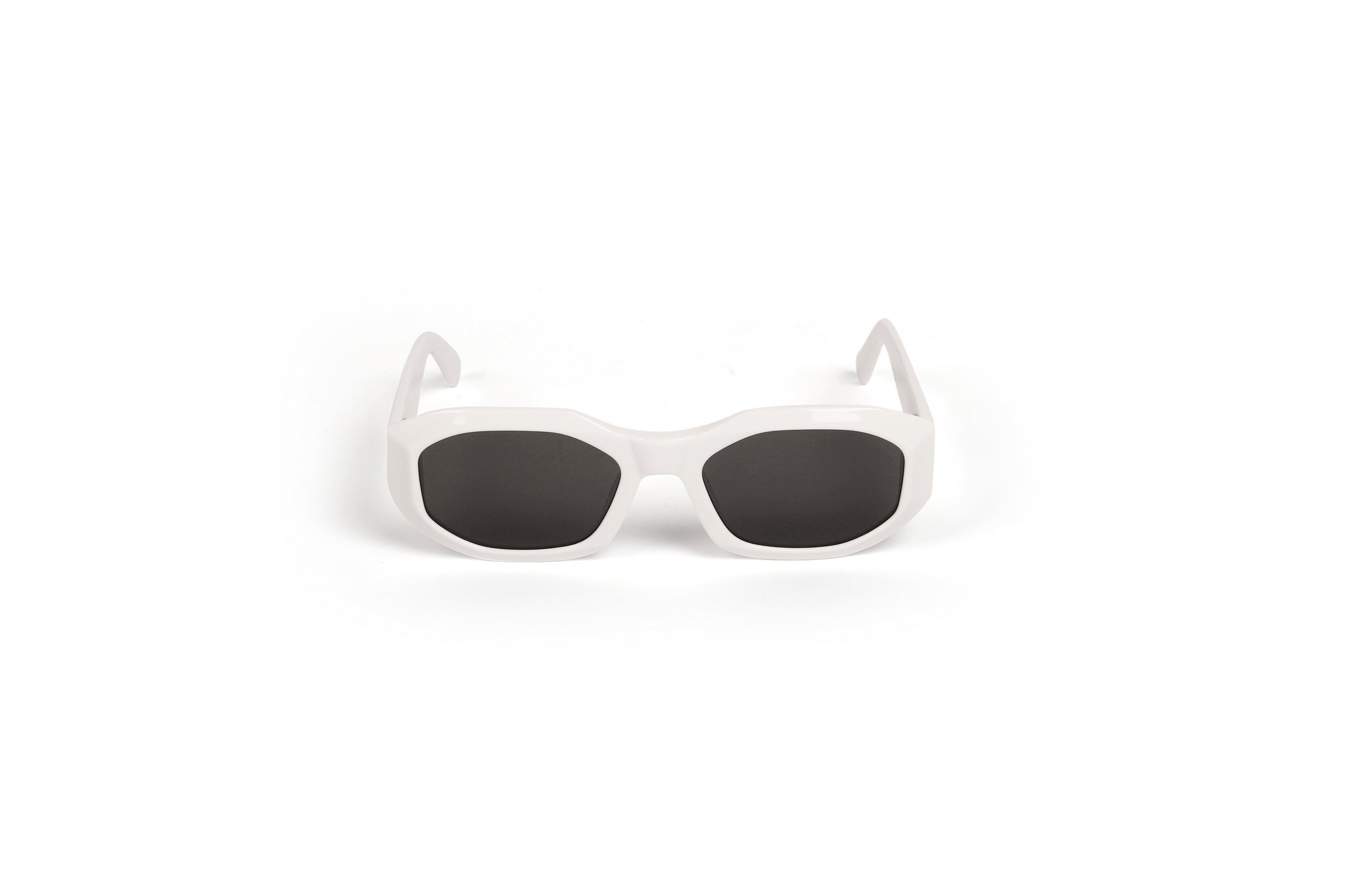 Obsidian Cut-White Sunglasses