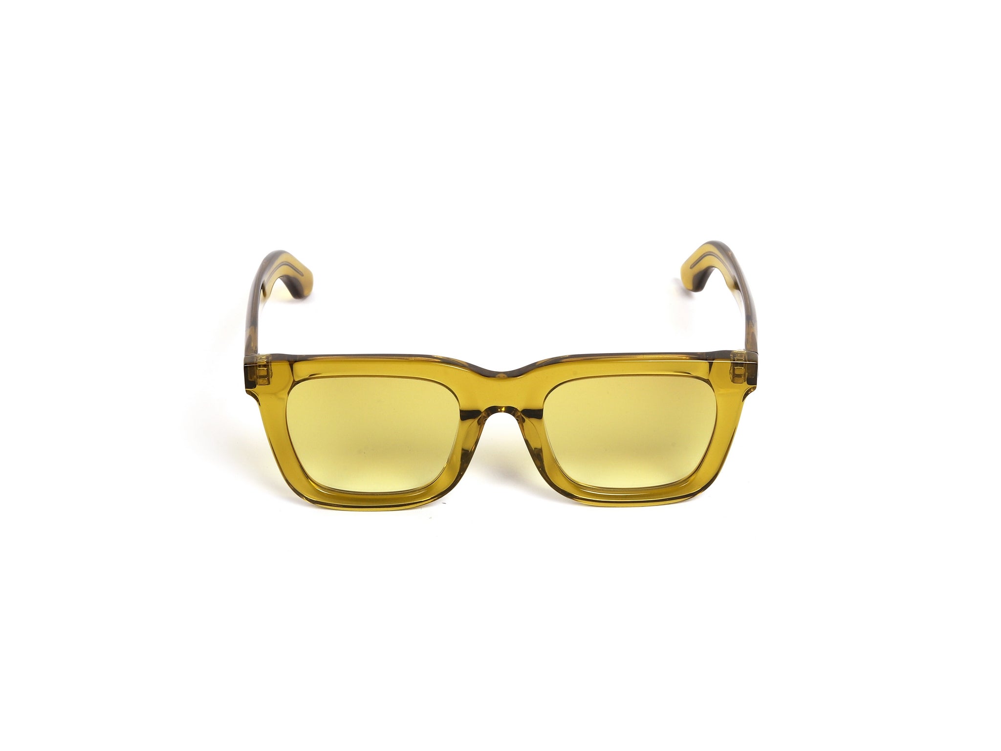 Dusk Ember Yellow Square Luxury Sunglasses.