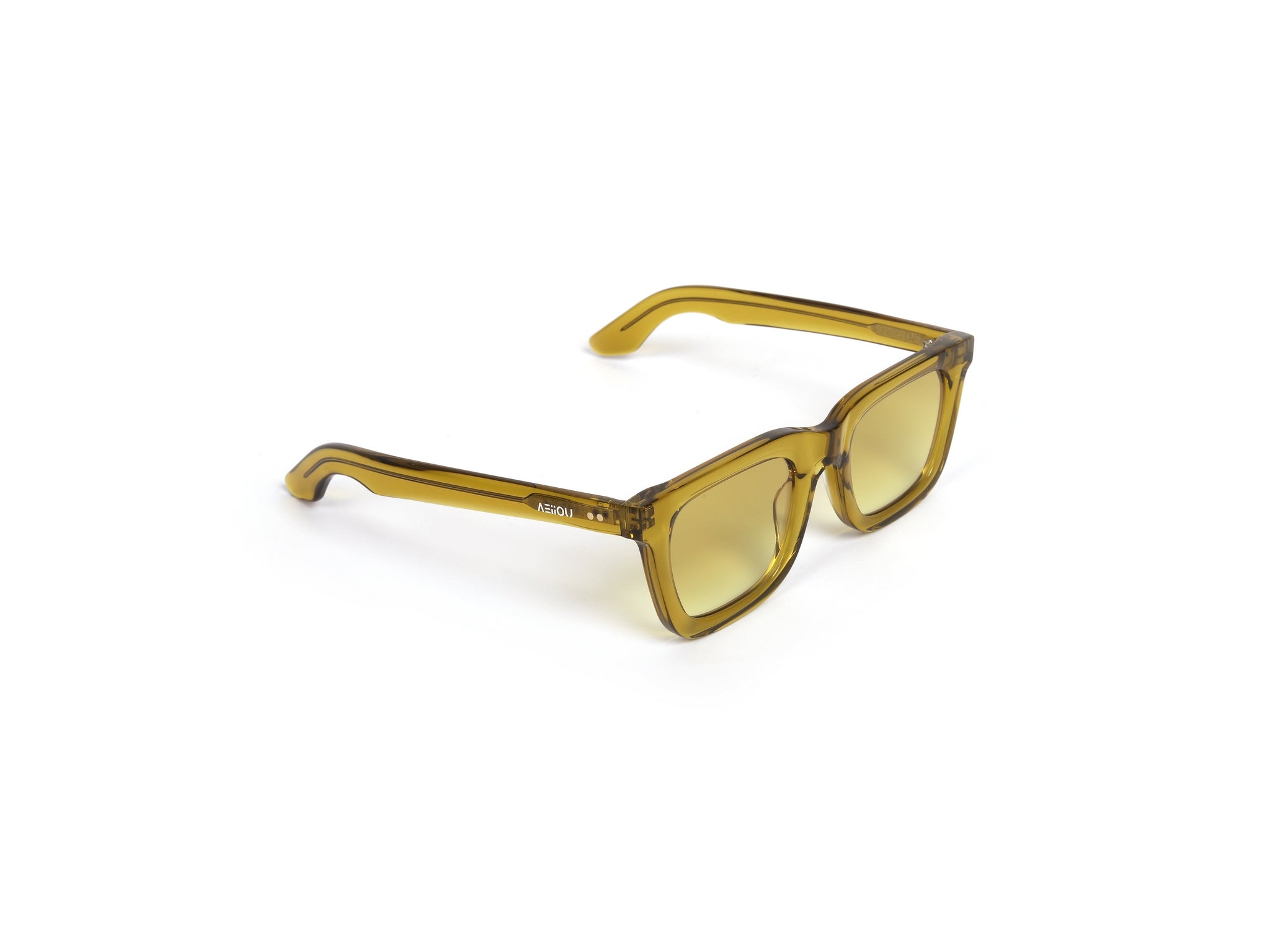 Dusk Ember Yellow Square Luxury Sunglasses.