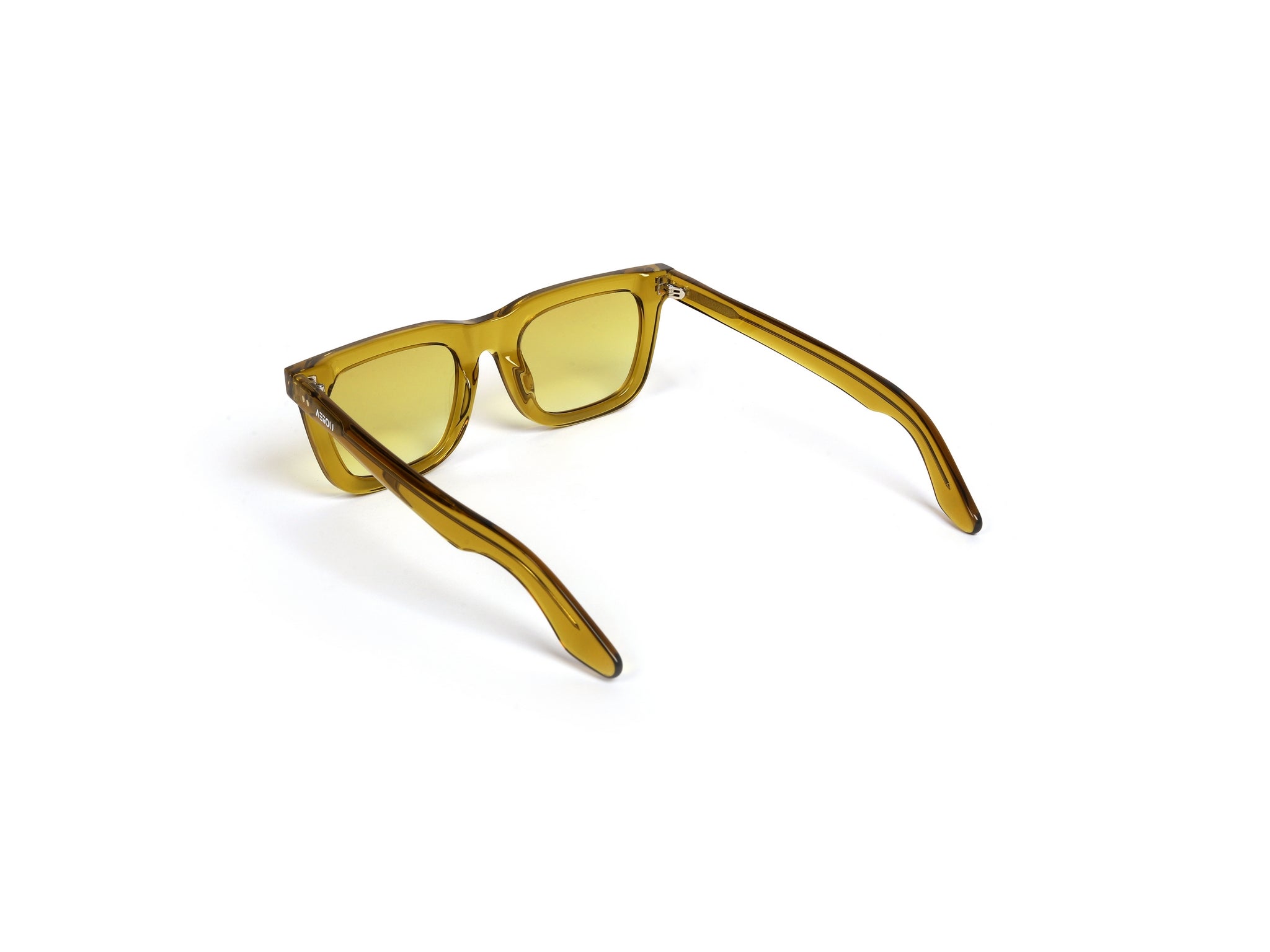 Dusk Ember Yellow Square Luxury Sunglasses.