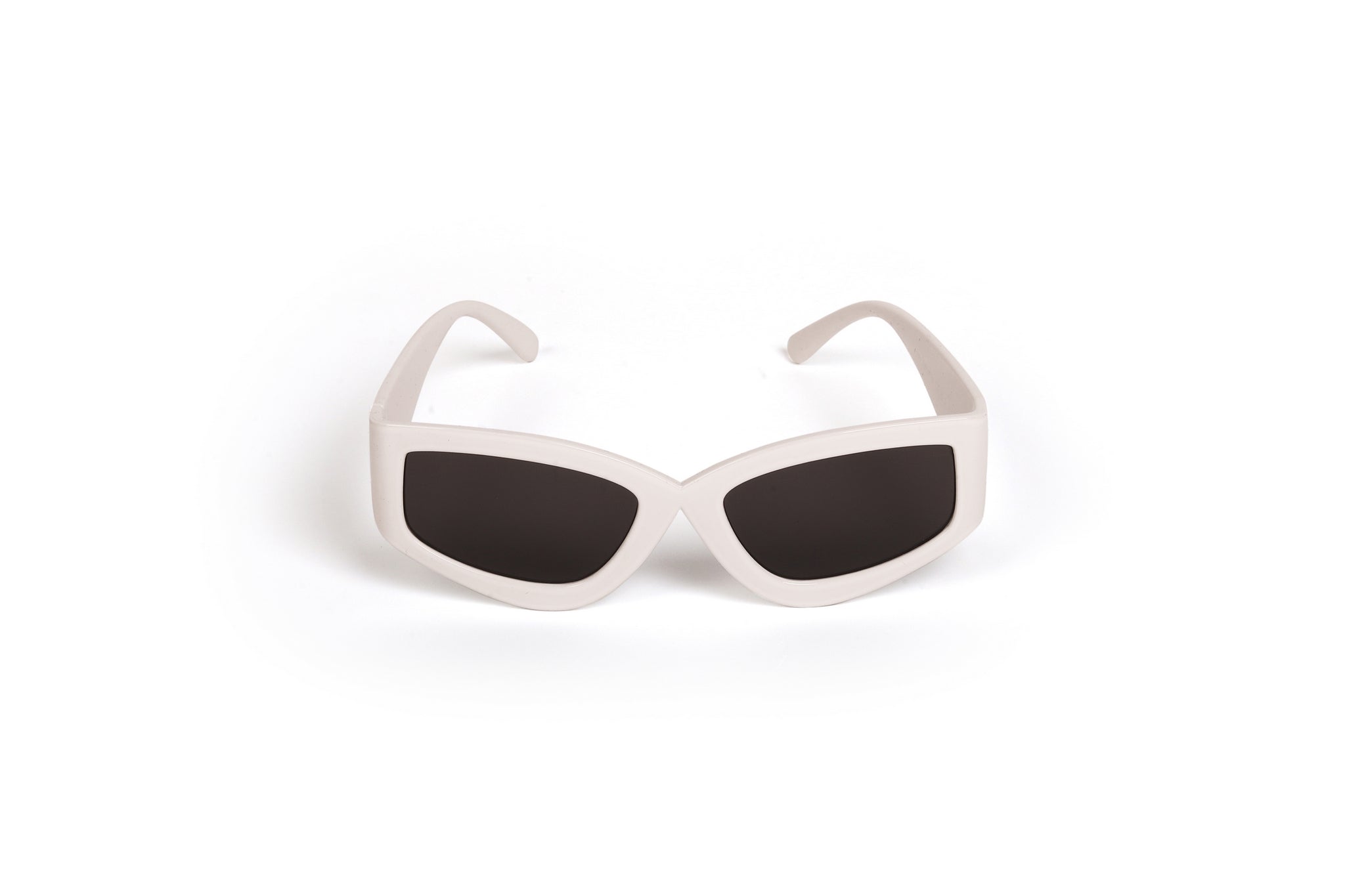 Arctic White Angular Sunglasses